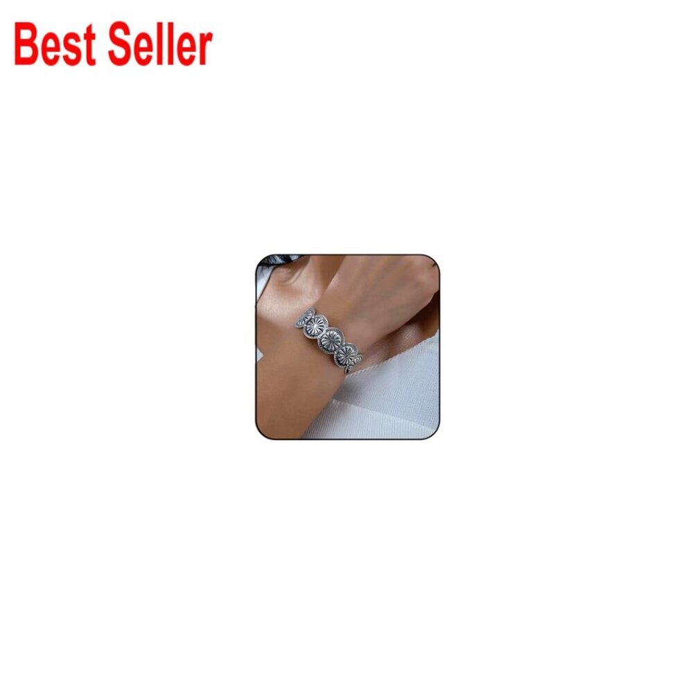 Adjustable Cuff Bracelet with Turquoise Stones, Alloy, Open Design